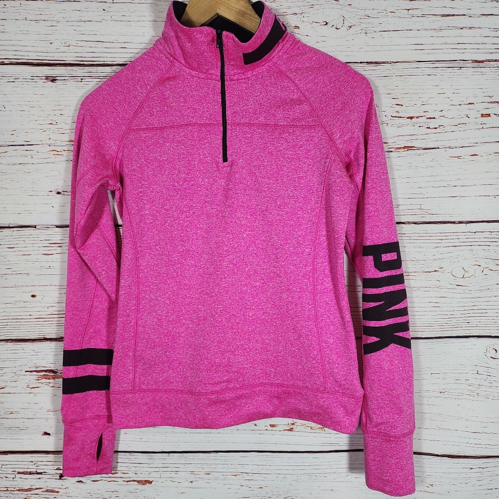 PINK Victoria's Secret Fuchsia Quarter-Zip Hoodie